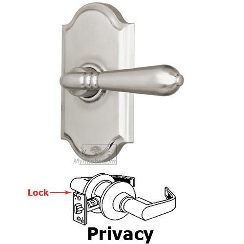 Weslock Door Hardware Universally Handed Privacy Lever - Premiere Plate with Legacy Door Lever in Satin Nickel