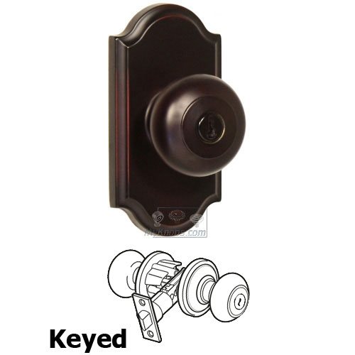 Weslock Door Hardware Keyed Knob - Premiere Plate with Impresa Door Knob in Oil Rubbed Bronze