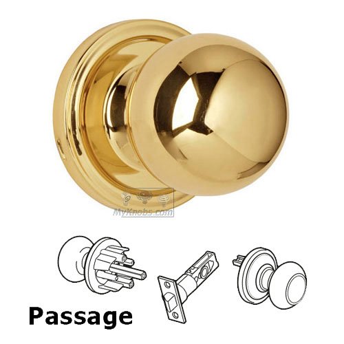 Weslock Door Hardware Barrington Passage Door Knob in Polished Brass