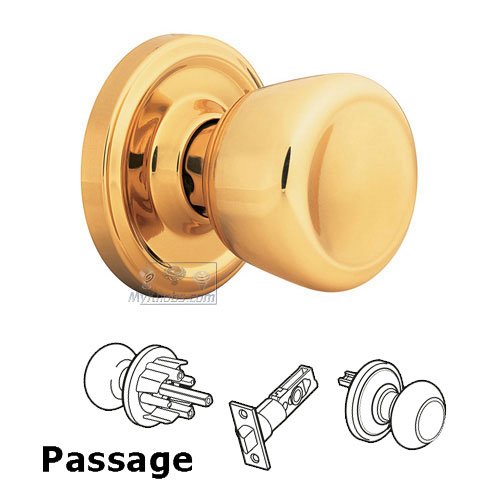 Weslock Door Hardware Sonic Passage Door Knob in Polished Brass