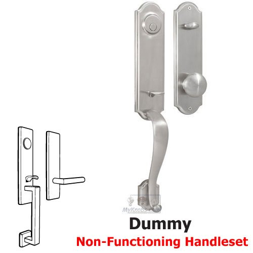 Weslock Door Hardware Mansion - Dummy Handleset with Impresa Knob in Satin Nickel