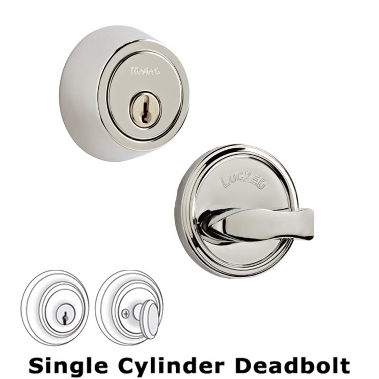 Weslock Door Hardware Model 671 Single Deadbolt Lock in Bright Chrome