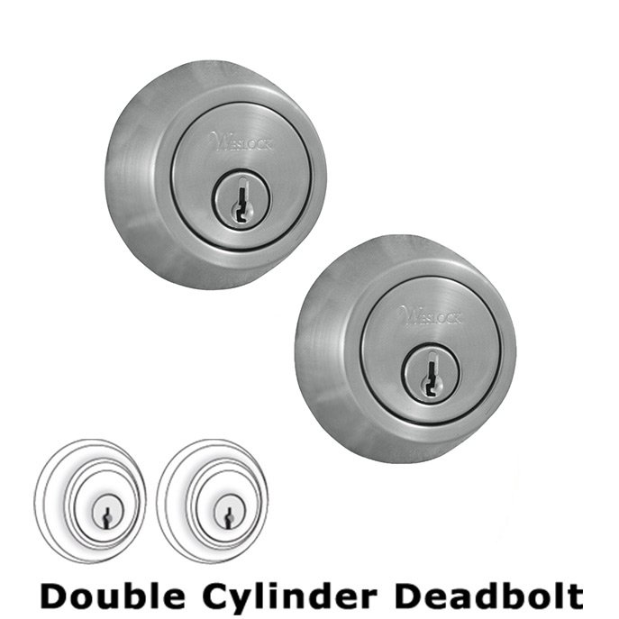 Weslock Door Hardware Model 672 Double Deadbolt Lock in Satin Chrome