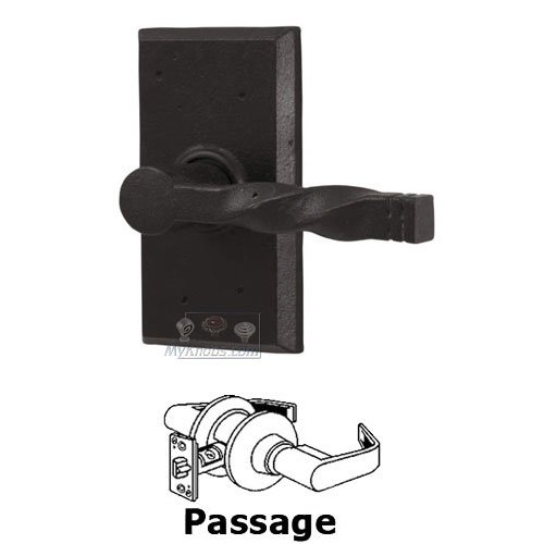 Weslock Door Hardware Universally Handed Passage Lever - Rectangle Plate with Monoghan Door Lever in Oil Rubbed Bronze