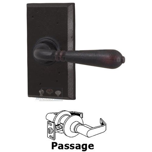 Weslock Door Hardware Universally Handed Passage Lever - Square Plate with Waterford Door Lever in Oil Rubbed Bronze