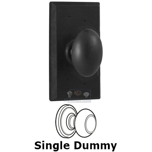 Weslock Door Hardware Single Dummy Knob - Rectangle Plate with Durham Door Knob in Black