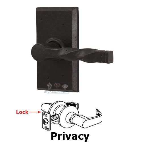 Weslock Door Hardware Universally Handed Privacy Lever - Rectangle Plate with Monoghan Door Lever in Oil Rubbed Bronze