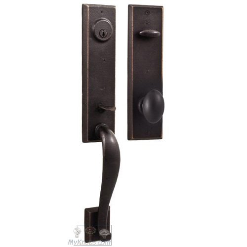 Weslock Door Hardware Greystone - Single Deadbolt Handleset with Durham Knob in Oil Rubbed Bronze