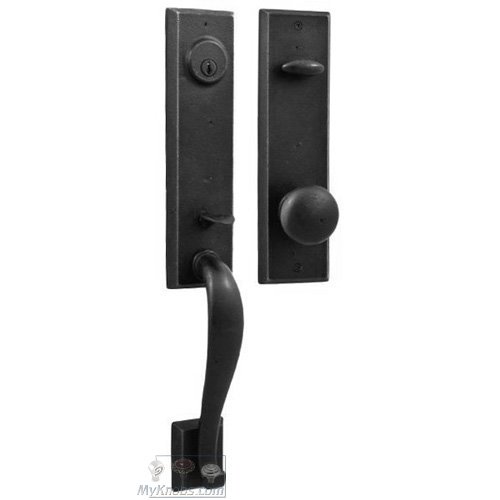 Weslock Door Hardware Greystone - Single Deadbolt Handleset with Wexford Knob in Black