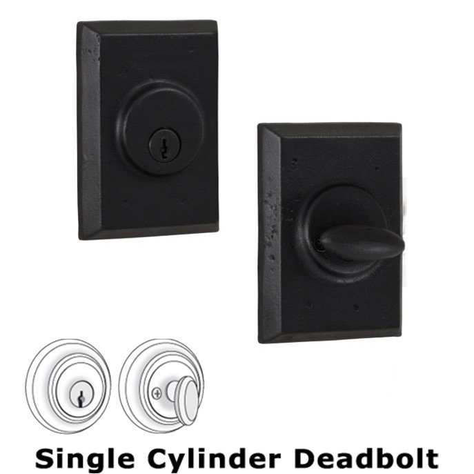 Weslock Door Hardware Square Single Deadbolt Lock in Black
