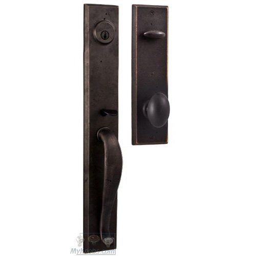 Weslock Door Hardware Rockford - Single Deadbolt Handleset with Durham Knob in Oil Rubbed Bronze
