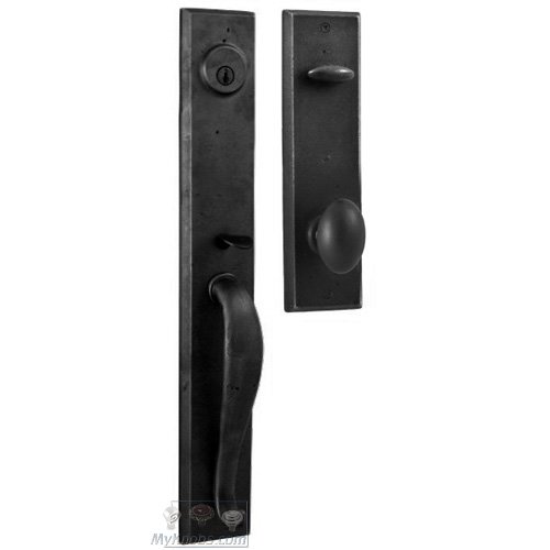 Weslock Door Hardware Rockford - Single Deadbolt Handleset with Durham Knob in Black