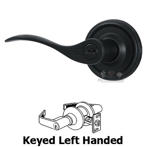 Weslock Door Hardware Bordeau Left Handed Keyed Door Lever in Black