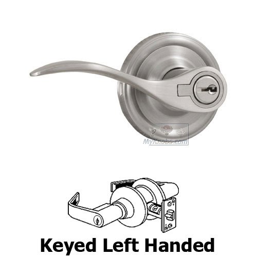 Weslock Door Hardware Bordeau Left Handed Keyed Door Lever in Satin Nickel