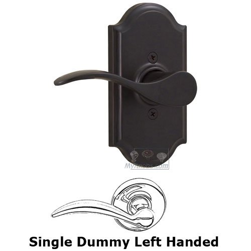 Weslock Door Hardware Left Handed Single Dummy Lever - Premiere Plate with Bordeau Door Lever in Oil Rubbed Bronze