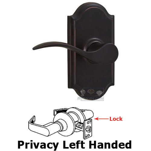 Weslock Door Hardware Privacy Lever - Premiere Plate with Bordeau Door Lever in Oil Rubbed Bronze