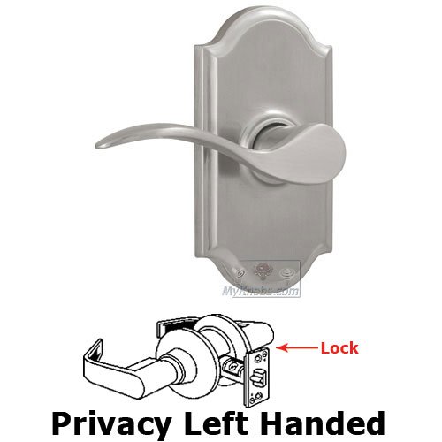 Weslock Door Hardware Privacy Lever - Premiere Plate with Bordeau Door Lever in Satin Nickel