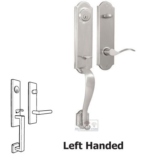Weslock Door Hardware Mansion - Left Hand Single Deadbolt Handleset with Bordeau Lever in Satin Nickel