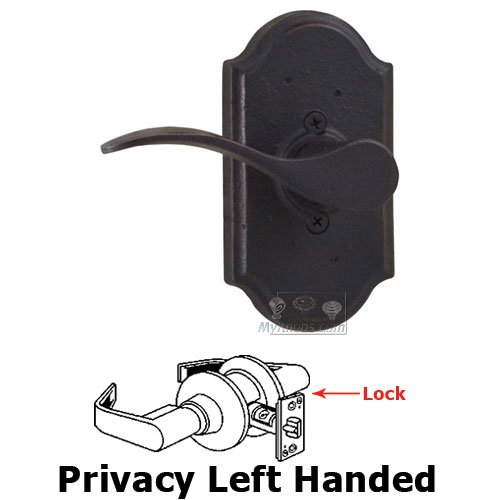 Weslock Door Hardware Left Handed Privacy Lever - Premiere Plate with Carlow Door Lever in Oil Rubbed Bronze