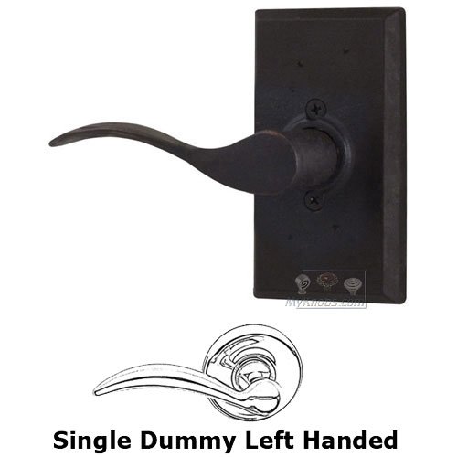Weslock Door Hardware Left Handed Single Dummy Lever - Rectangle Plate with Carlow Door Lever in Oil Rubbed Bronze