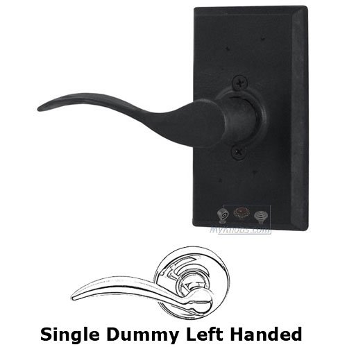 Weslock Door Hardware Left Handed Single Dummy Lever - Square Plate with Carlow Door Lever in Black
