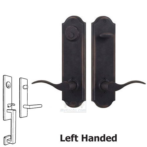 Weslock Door Hardware Tramore - Left Hand Single Deadbolt Passage Handleset with Carlow Lever in Oil Rubbed Bronze