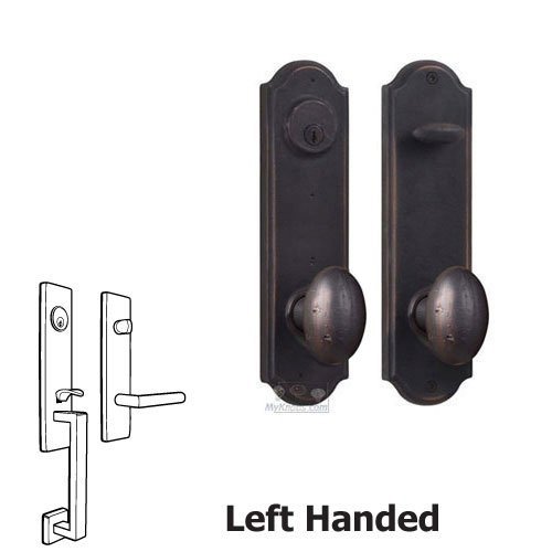 Weslock Door Hardware Tramore - Left Hand Single Deadbolt Passage Handleset with Durham Knob in Oil Rubbed Bronze