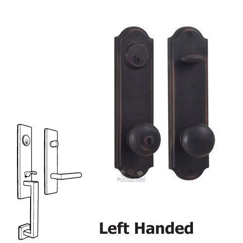 Weslock Door Hardware Tramore - Left Hand Single Deadbolt Keylock Handleset with Keyed Wexford Knob in Oil Rubbed Bronze