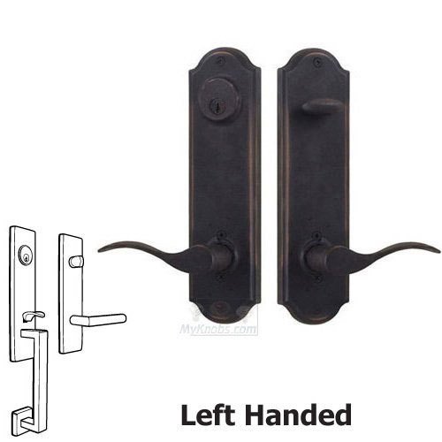 Weslock Door Hardware Tramore - Left Hand Single Deadbolt Keylock Handleset with Keyed Carlow Lever in Oil Rubbed Bronze