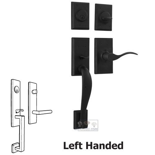 Weslock Door Hardware Aspen - Left Hand Single Deadbolt Handleset with Carlow Lever in Black
