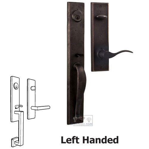 Weslock Door Hardware Rockford - Left Hand Single Deadbolt Handleset with Carlow Lever in Oil Rubbed Bronze