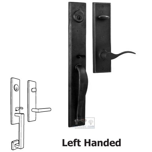 Weslock Door Hardware Rockford - Left Hand Single Deadbolt Handleset with Carlow Lever in Black