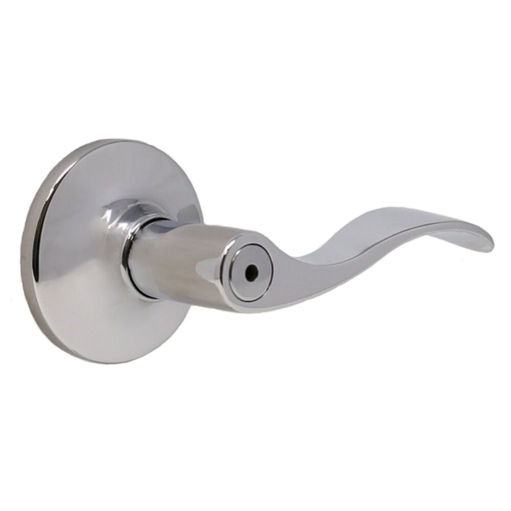 Weslock Door Hardware Privacy New Haven Lever With Round Rosette in Bright Chrome