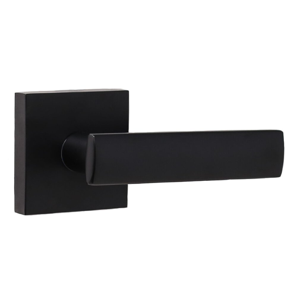 Weslock Door Hardware Utica Passage Lever and Square Rosette in Matte Black