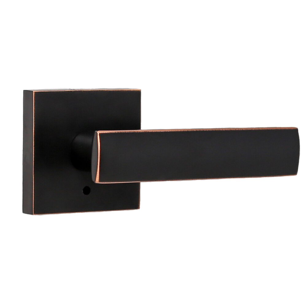 Weslock Door Hardware Utica Privacy Lever and Square Rosette in Oil Rubbed Bronze