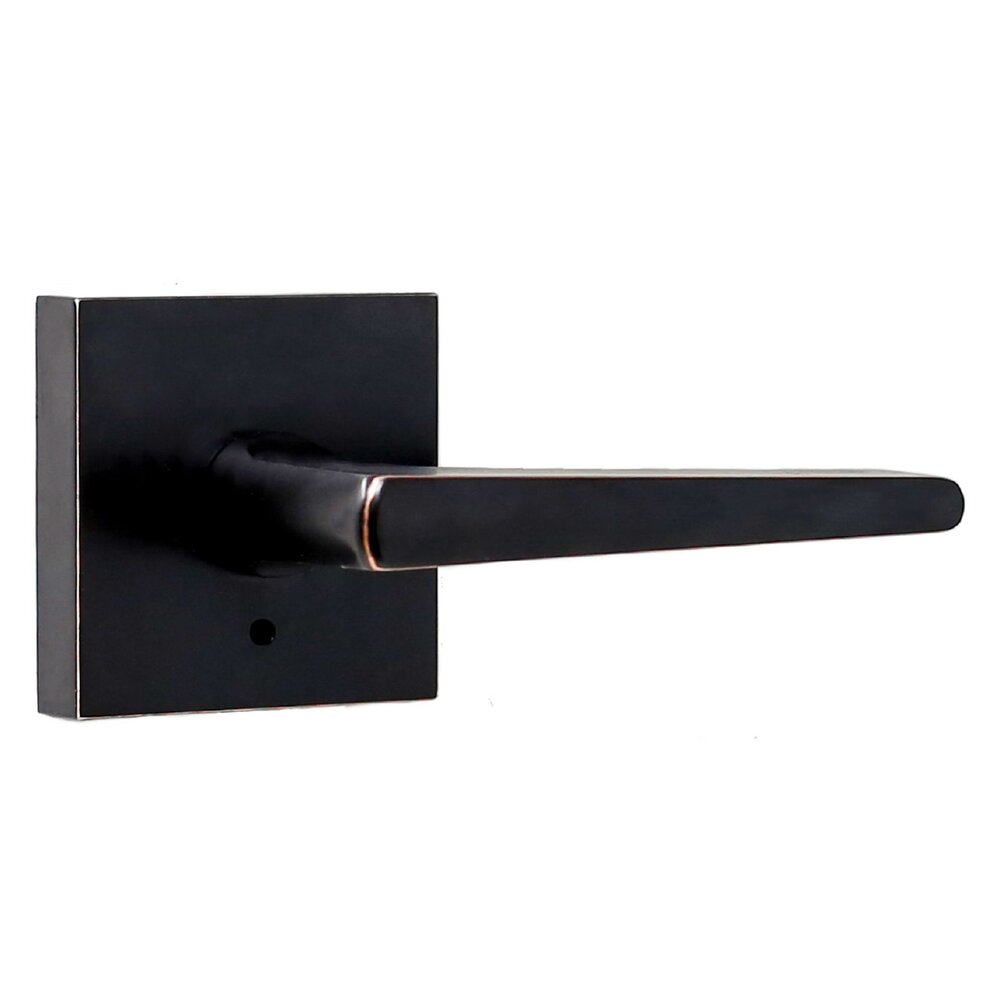 Weslock Door Hardware Philtower Privacy Lever and Square Rosette in Oil Rubbed Bronze