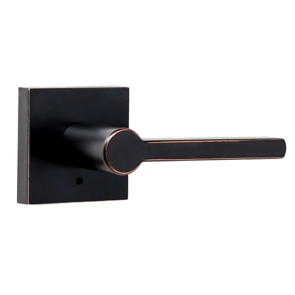 Weslock Door Hardware Brady Privacy Lever and Square Rosette in Oil Rubbed Bronze