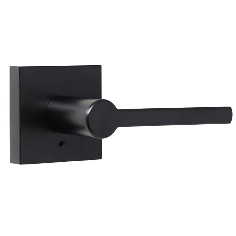 Weslock Door Hardware Brady Privacy Lever and Square Rosette in Matte Black