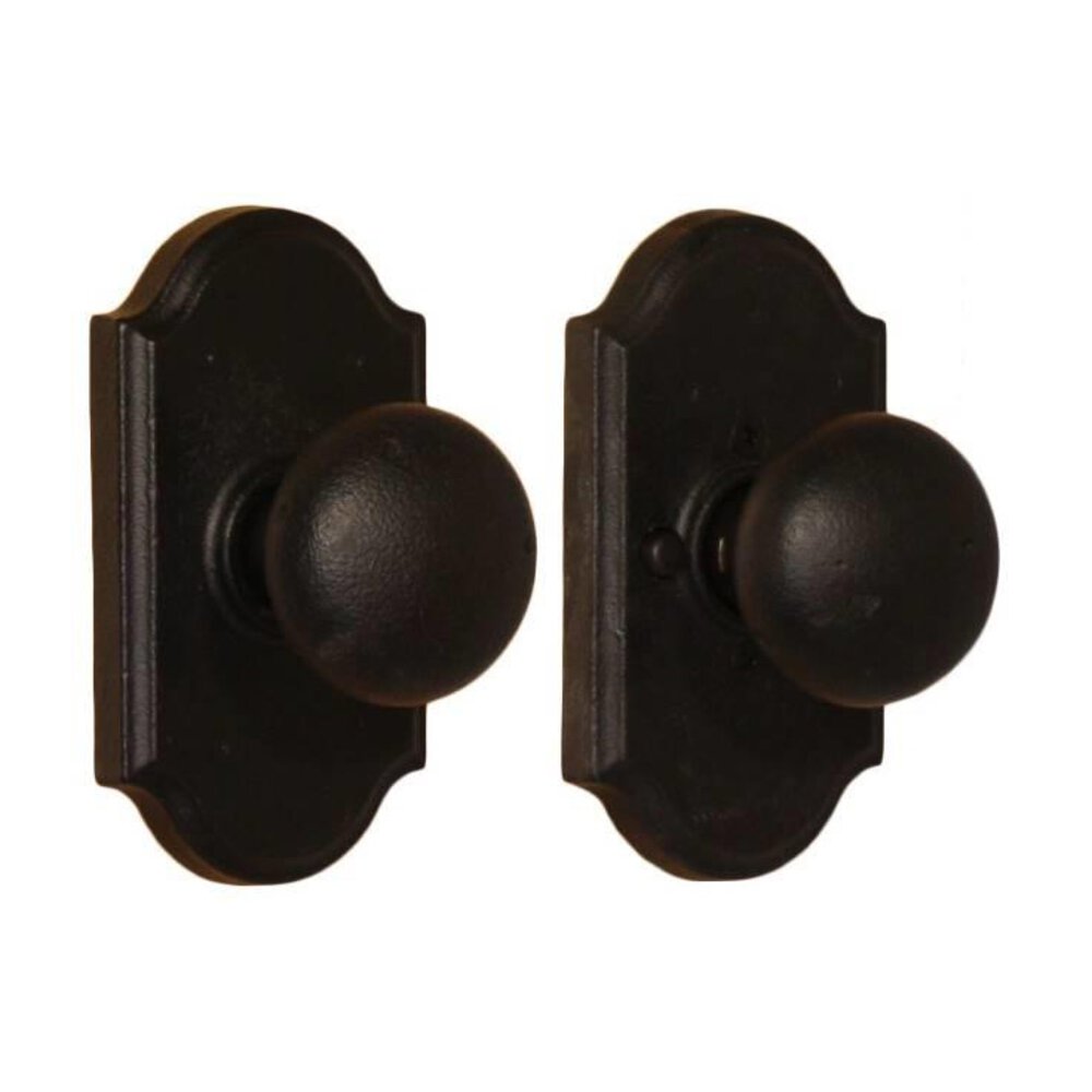 Weslock Door Hardware Privacy Knob - Premiere Plate with Wexford Door Knob in Black