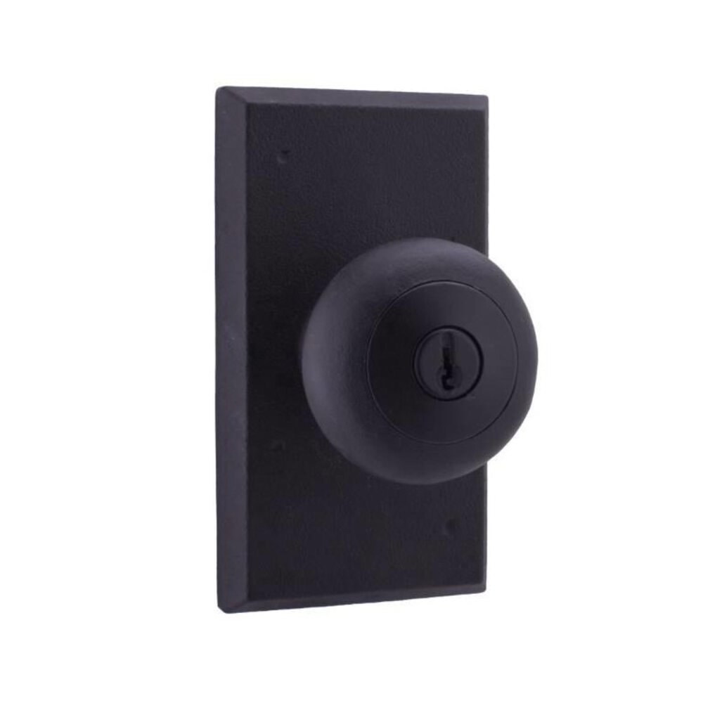 Weslock Door Hardware Privacy Knob - Rectangle Plate with Wexford Door Knob in Black