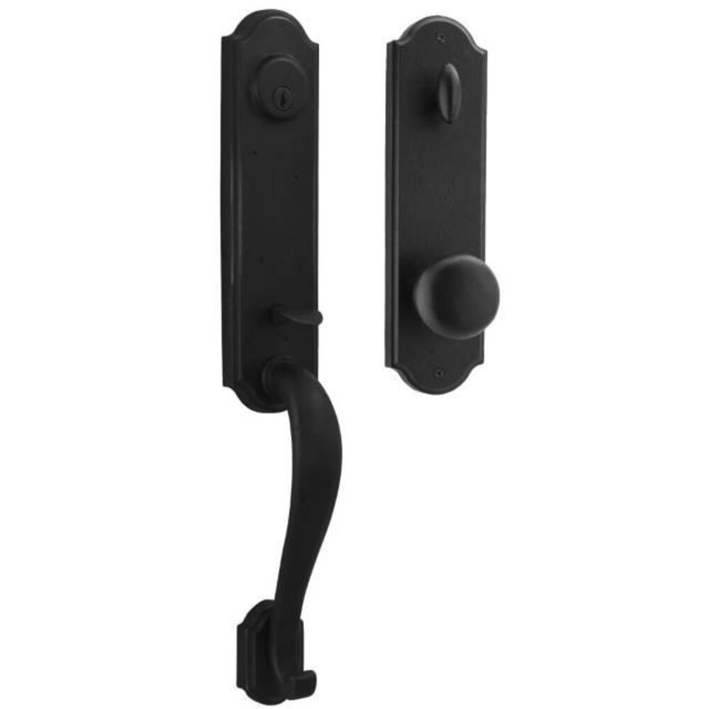 Weslock Door Hardware Stonebriar - Single Cylinder Handleset with Wexford Knob in Black