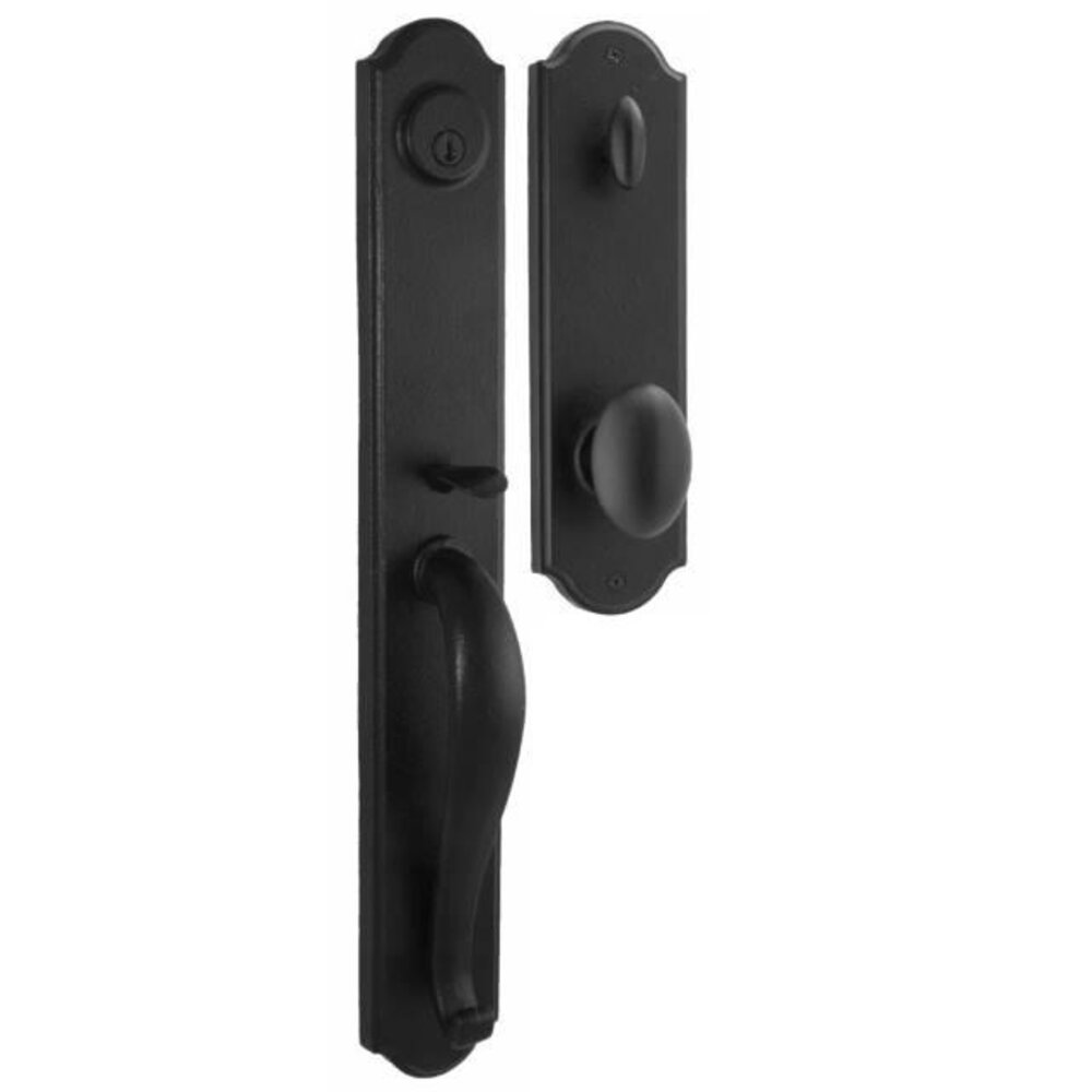 Weslock Door Hardware Wiltshire - Single Cylinder Handleset with Durham Knob in Black