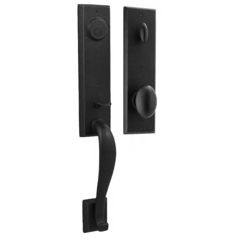 Weslock Door Hardware Greystone - Dummy Handleset with Durham Knob in Black