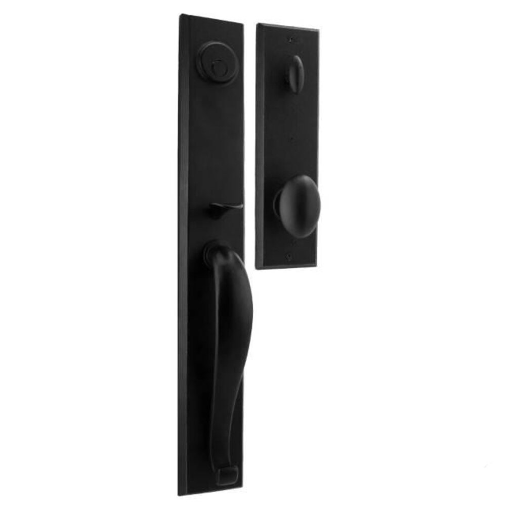 Weslock Door Hardware Rockford - Dummy Handleset with Durham Knob in Black