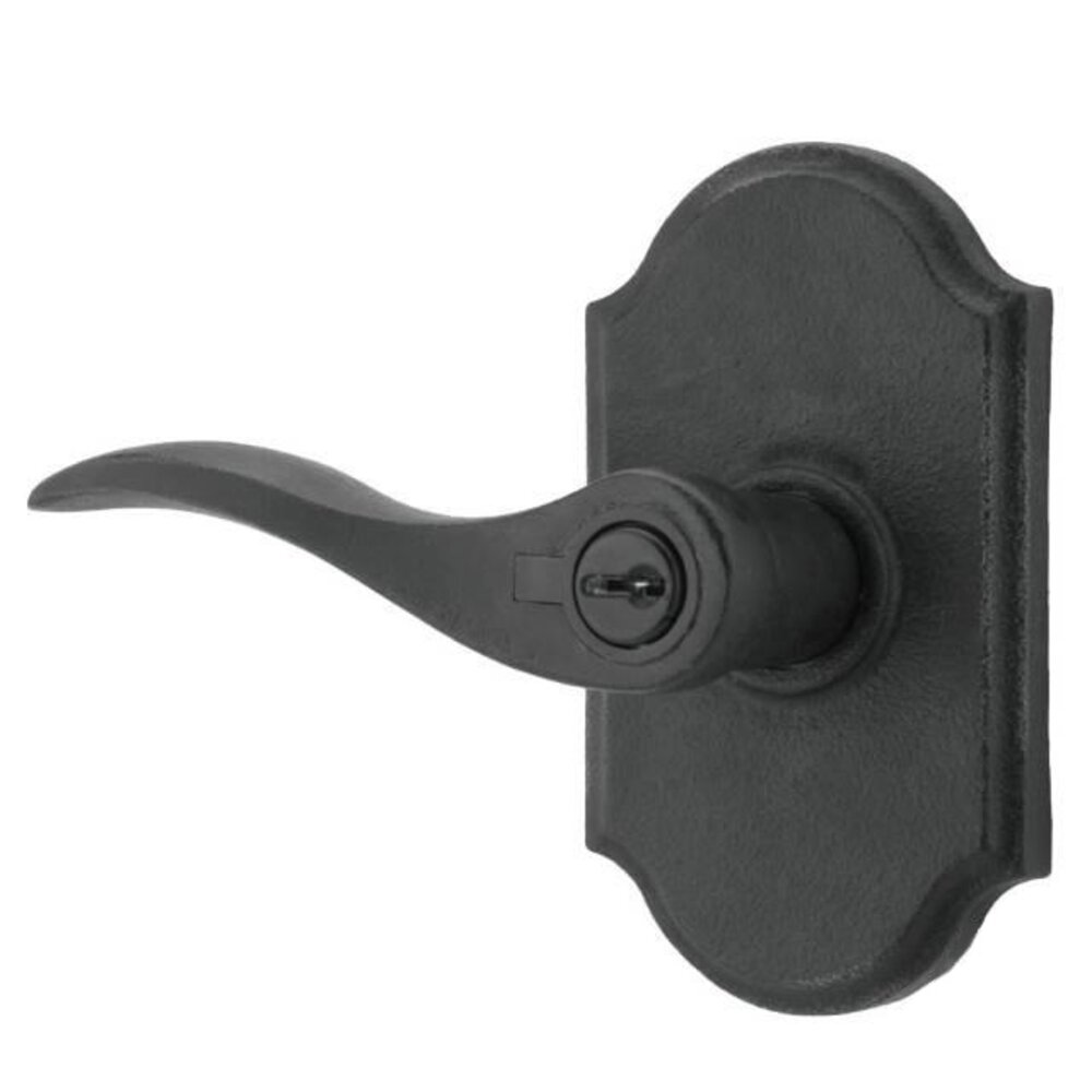 Weslock Door Hardware Left Handed Keyed Lever - Premiere Plate with Carlow Door Lever in Black