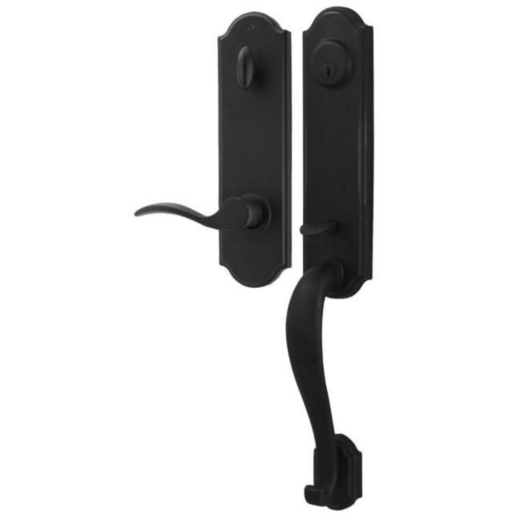 Weslock Door Hardware Stonebriar - Left Hand Single Cylinder Handleset with Carlow Lever in Black