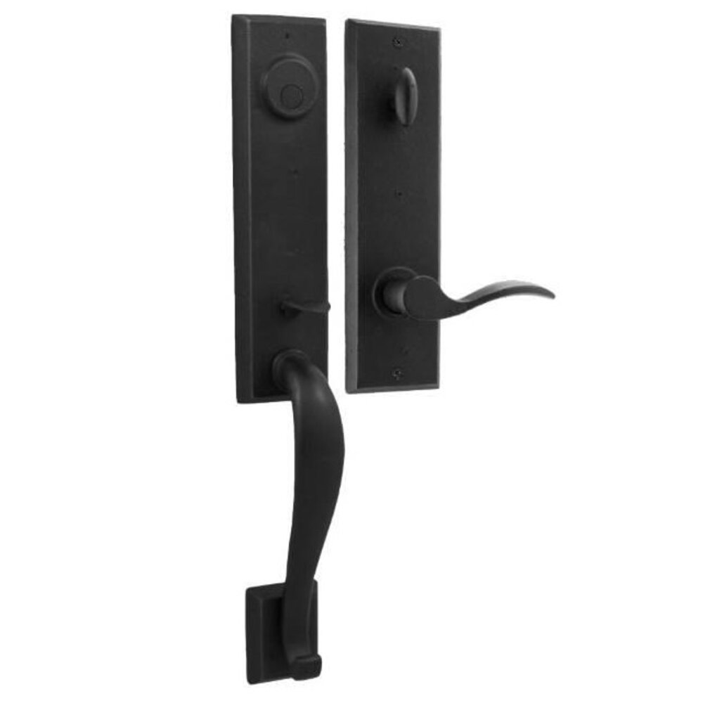 Weslock Door Hardware Greystone - Left Hand Dummy Handleset with Carlow Lever in Black