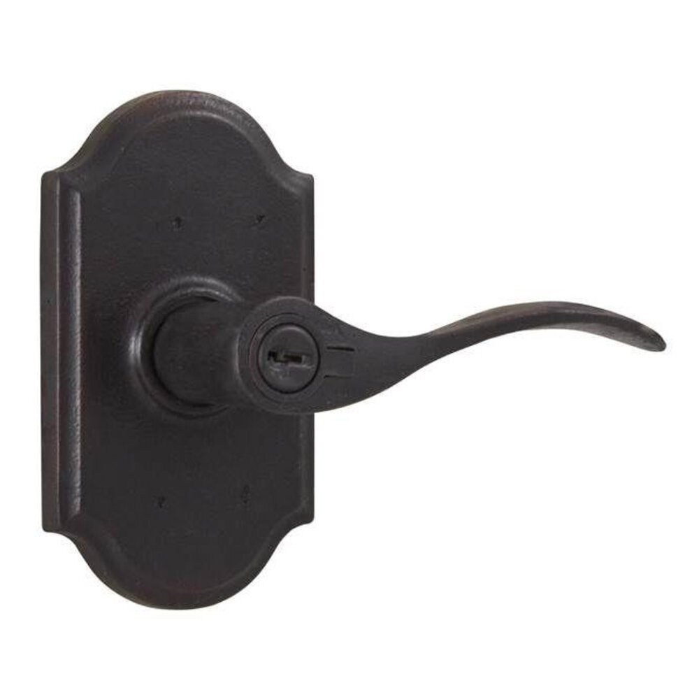Weslock Door Hardware Right Handed Keyed Lever - Premiere Plate with Carlow Door Lever in Oil Rubbed Bronze