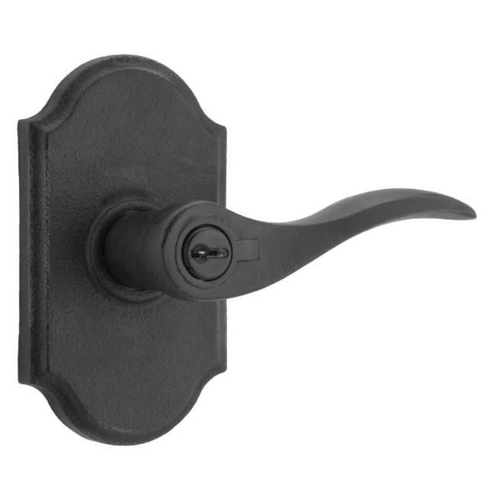 Weslock Door Hardware Right Handed Keyed Lever - Premiere Plate with Carlow Door Lever in Black