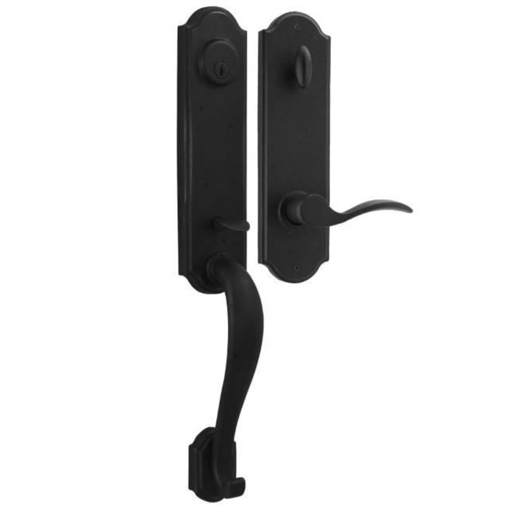 Weslock Door Hardware Stonebriar - Right Hand Single Cylinder Handleset with Carlow Lever in Black